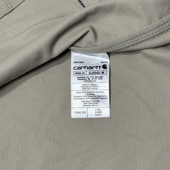 Carhartt Men's Jacket Super Dux Relaxed Fit Mock Neck, Large Tall, Greige - NWT - Picture 10 of 14